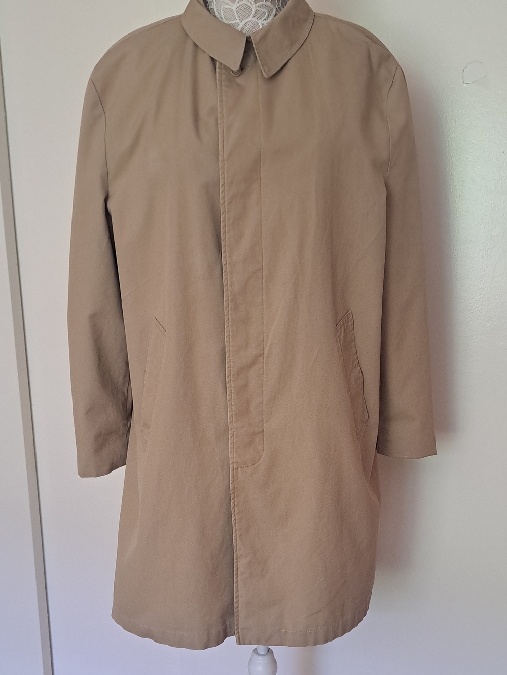VINTAGE 60s ZEELANDER IMPORT Men's Tan Single-Breasted Trench Coat